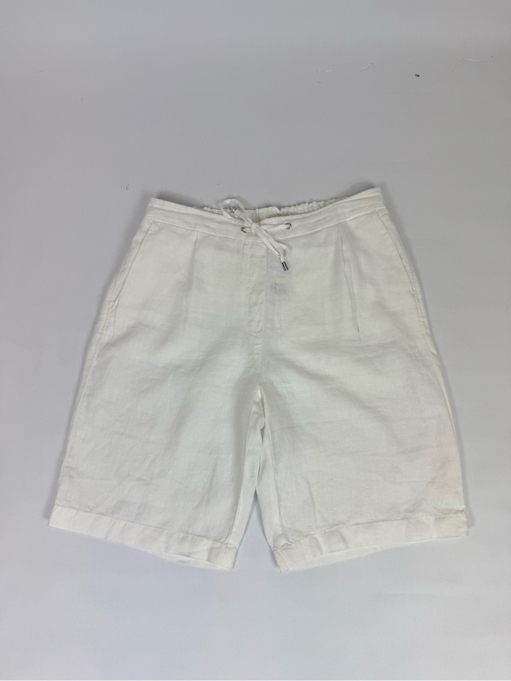 Chico’s Bermuda Shorts 100% Linen White Size 0.5 (6) Front Tie